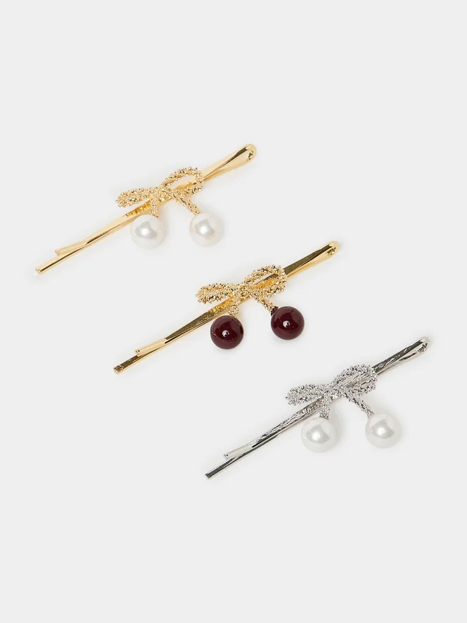 Styli Styli Set of 3 - Bow Decor Hair Pin