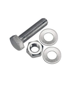 Generic 12 pcs Hex Head Screw Bolts Nuts & Washers Fully Thread GI Plain Finish Bolt Set. (8, 30MM)  - Image 3