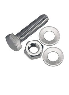 Generic 12 pcs Hex Head Screw Bolts Nuts & Washers Fully Thread GI Plain Finish Bolt Set. (8, 30MM)  - Image 2