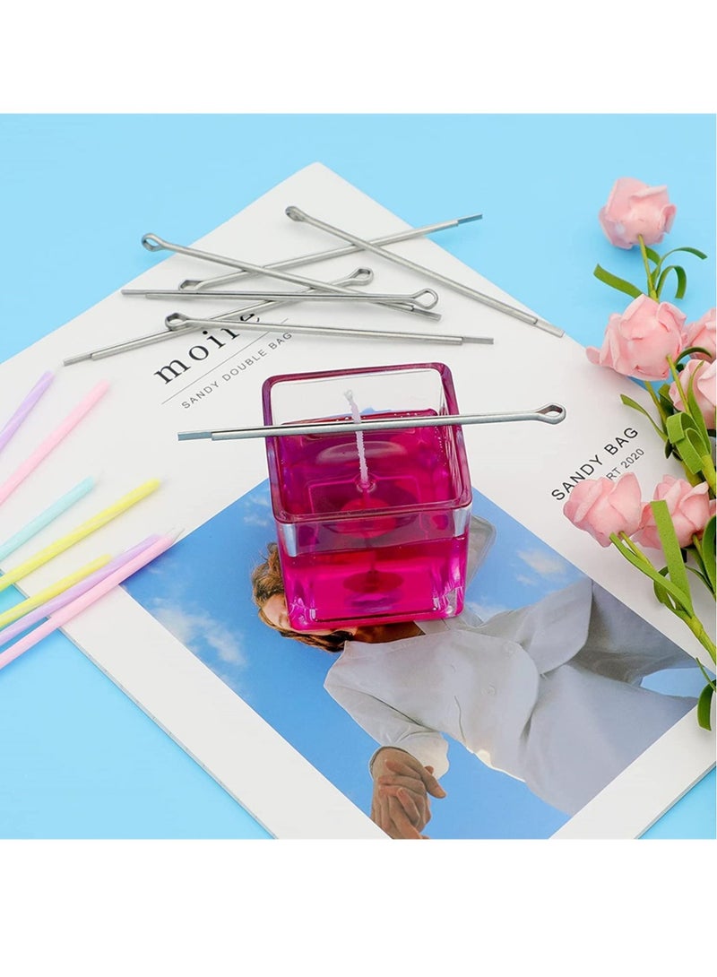 SOLARAE حوامل فتيل الشموع، حوامل فتيل بطول 4.7 بوصة لصنع الشموع، 20 قطعة أداة مركزية معدنية للفتيل - Image 4