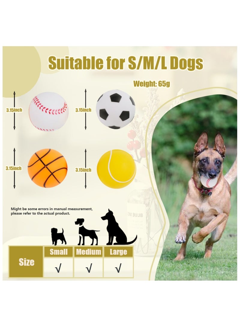 MIIXUER 4 Pack Dog Treat Ball, Interactive Dog Toy Ball, Dog Food Dispenser Toy for Small to Large Dogs - sports ball (3.15'') - Image 3