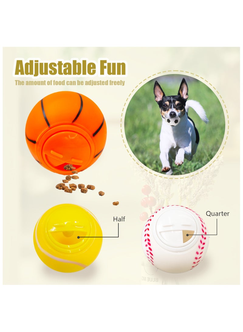 MIIXUER 4 Pack Dog Treat Ball, Interactive Dog Toy Ball, Dog Food Dispenser Toy for Small to Large Dogs - sports ball (3.15'') - Image 4