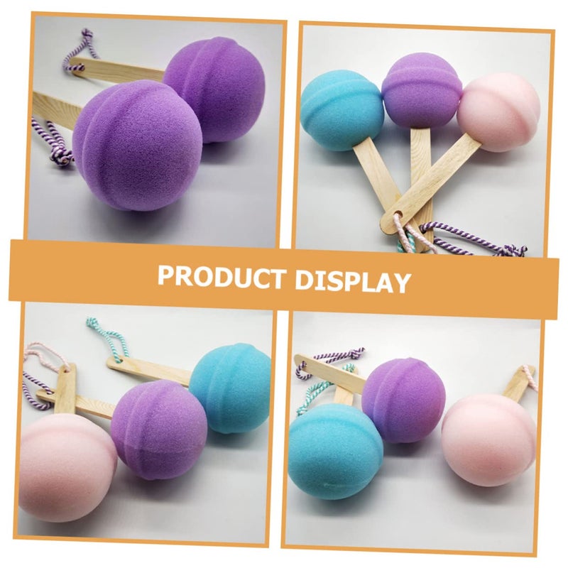 4Pcs Bath Sponges Set With Long Handle Back Scrubber Lollipop Design For Women Shower - Image 3