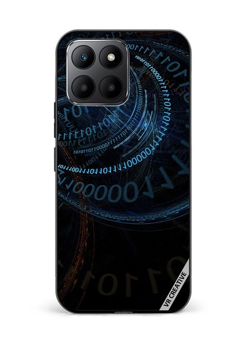 Protective Case Cover For Honor 70 Lite Binary Code Abstract Design Multicolour
