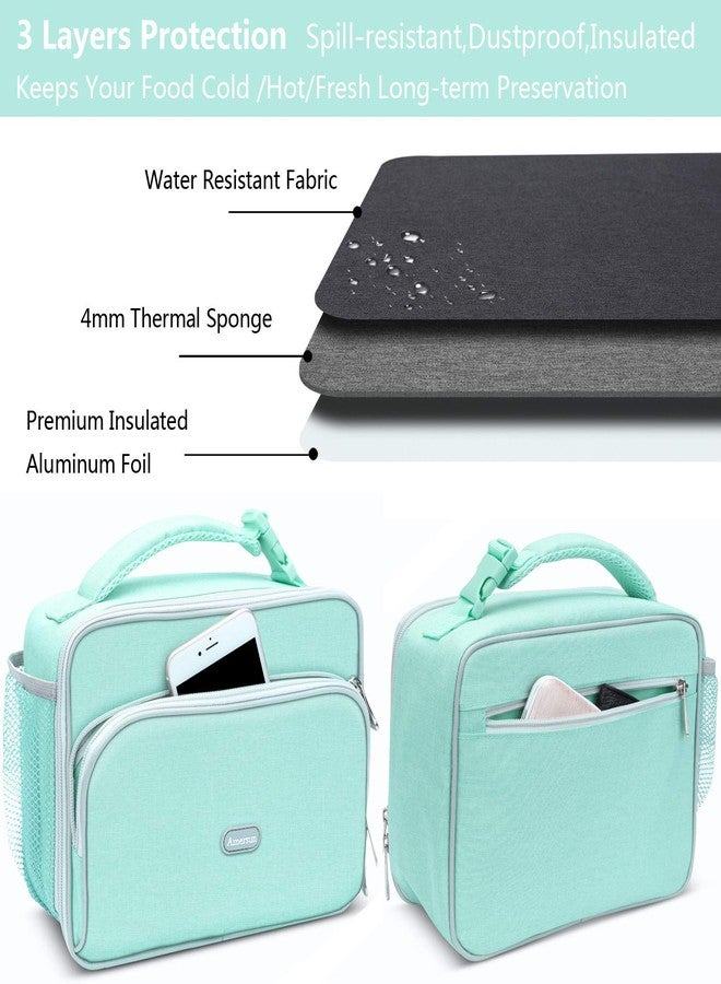 Amersun Kids Lunch Box, Insulated School Lunch Bag with Padded Liner Keep Food Warm Cold for Long Time,Water-resistant Thermal Travel Office Lunch Cooler for Girls Boy-2 Pocket,Light Blue - Image 5