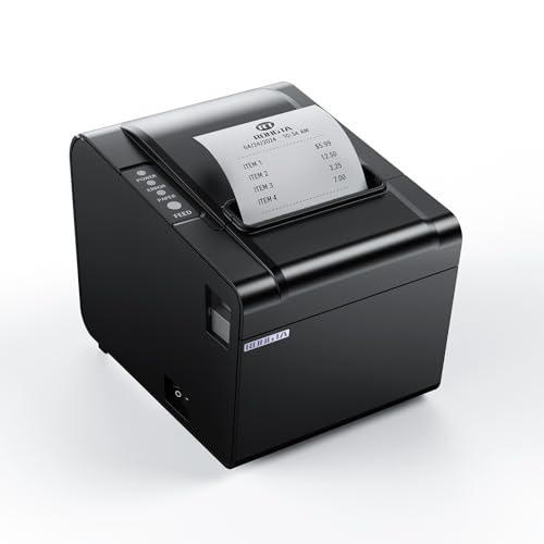 Rongta POS Receipt Printer, 80mm Thermal Printer, ESC/POS, Restaurant Kitchen Printer with Auto Cutter Support Cash Drawer,USB Serial Ethernet Receipts Printer for Small Business,Not for Square - Image 1