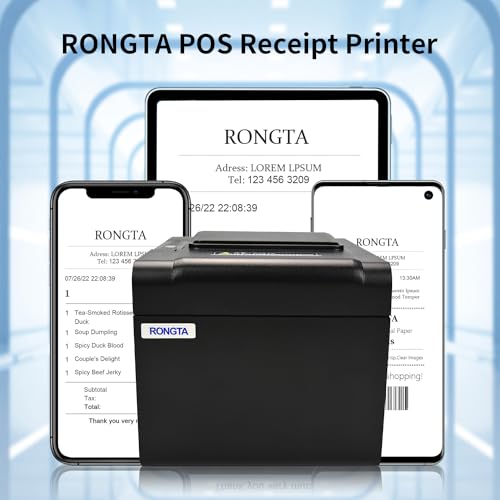 Rongta POS Receipt Printer, 80mm Thermal Printer, ESC/POS, Restaurant Kitchen Printer with Auto Cutter Support Cash Drawer,USB Serial Ethernet Receipts Printer for Small Business,Not for Square - Image 5