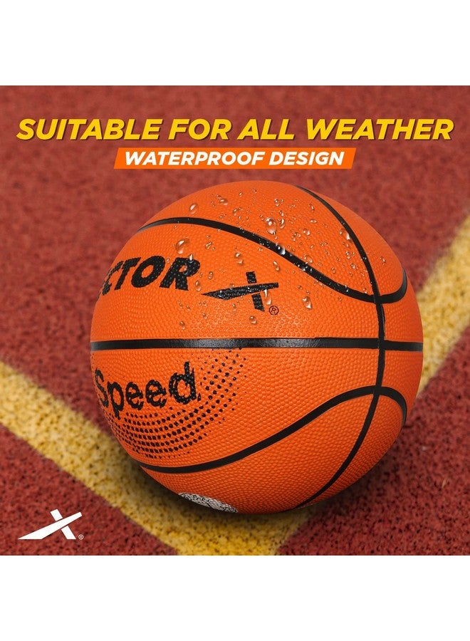 Vector X 8 Panel Speed Rubber Moulded Indoor/Outdoor Basketball with Butyl Bladder, Orange, Size: 7 (Suitable for Practice/Match/Training) + Free Air Needle - Image 5