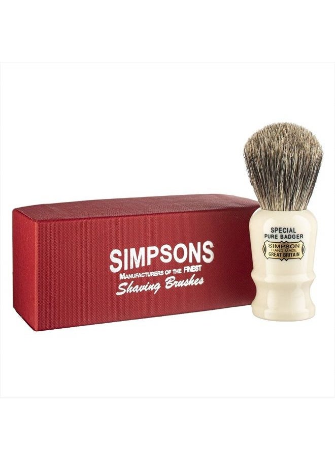 Simpson Shaving Brushes - Simpsons Special Pure Badger Hair Shaving Brush With Imitation Ivory Handle - Image 1