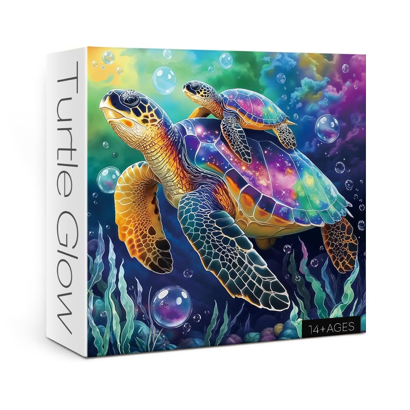 BBOLDIN Colorful Sea Turtle Puzzles for Adults 1000 Piece Nature Gradient Ocean Plant Rainbow Art Jigsaw Puzzles Funny Painting Aesthetic Impossible Challenging Puzzle - Image 3