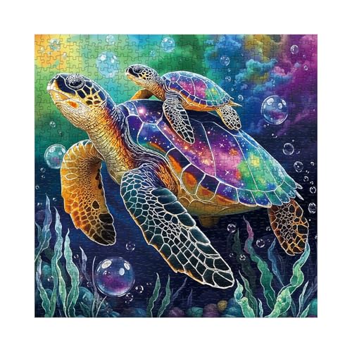 BBOLDIN Colorful Sea Turtle Puzzles for Adults 1000 Piece Nature Gradient Ocean Plant Rainbow Art Jigsaw Puzzles Funny Painting Aesthetic Impossible Challenging Puzzle - Image 5