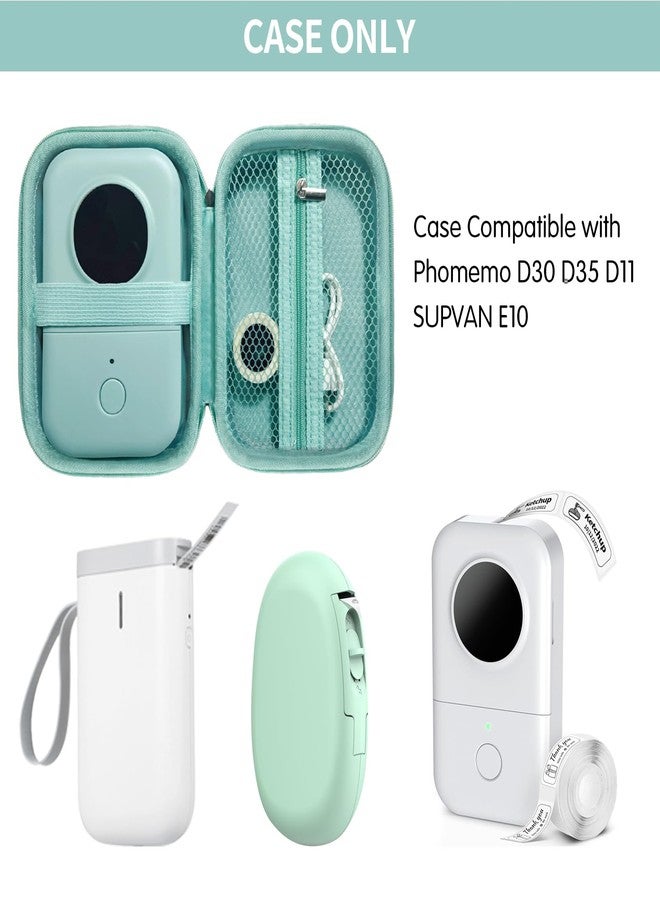 ILouxNei Case Compatible with Phomemo D30, Phomemo D35, NIIMBOT D11, SUPVAN E10 Label Maker, Portable & Durable Storage for D30 Printer Green Case - Image 2