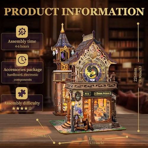 Miggley DIY Miniature House Kit Book Nook Mini House Bookshelf Decor 3D Wooden Puzzle for Adults Birthday Gift for Family Friends Time Magic Club - Image 5