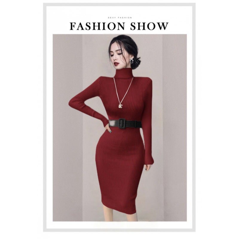 Korean Style Womens Innerslims Knit Tummy Control Pants Medium-length Over Knee Fall Winter New Arrival Smooths Your Silhouette Dark green  - Image 4