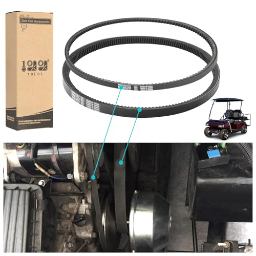 10L0L 101916701, 1016203 Golf Cart Drive Belt & Starter Generator Belt for Club Car DS 1997-UP, Precedent 2004-UP Gas Models with FE290 and FE350 Engine, Club Car Drive and Starter Belt Kit - Image 1