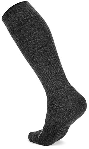Wanderlust Knee-High Merino Wool Compression Socks For Men and Women Charcoal, Medium - Image 3