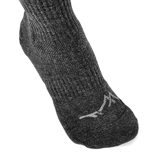 Wanderlust Knee-High Merino Wool Compression Socks For Men and Women Charcoal, Medium - Image 5