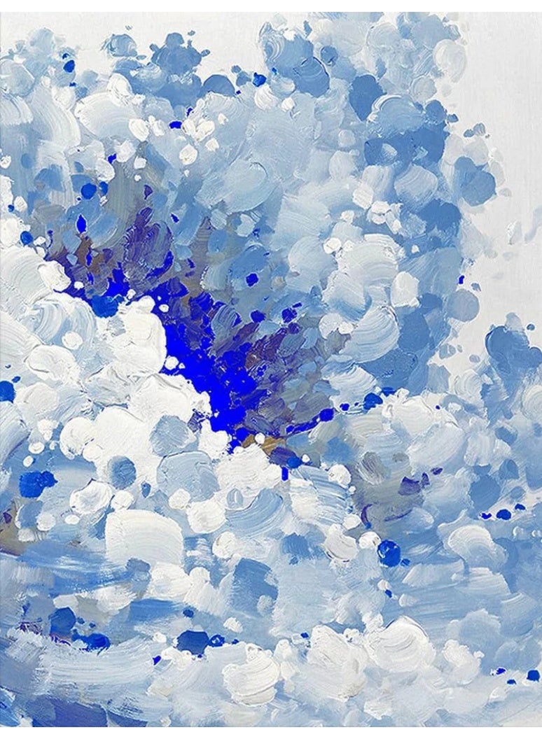 TNESSENTIAL ABSTRACT BLUE PAINTING CANVAS POSTER - Image 1