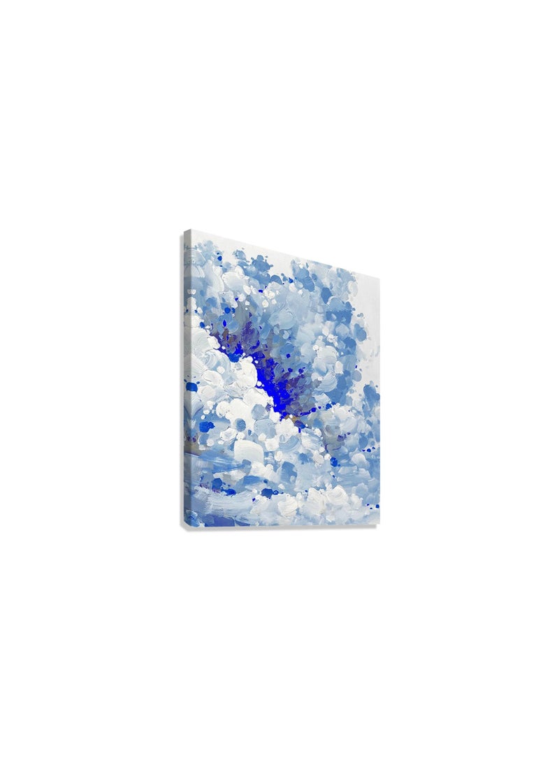 TNESSENTIAL ABSTRACT BLUE PAINTING CANVAS POSTER - Image 2
