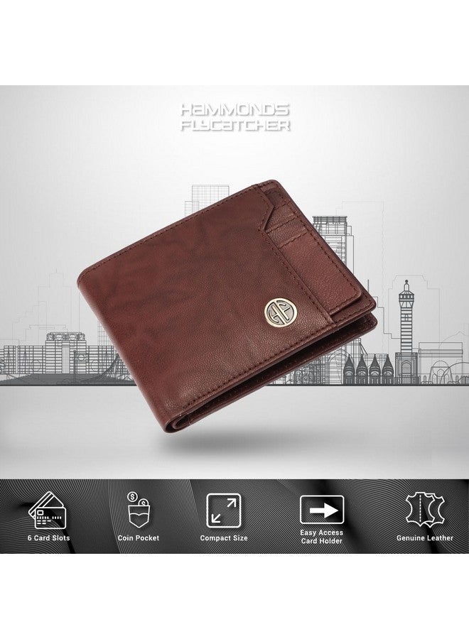 HAMMONDS FLYCATCHER HAMMONDS FLYCATCHER Genuine Leather Wallet for Men - RFID Protected Leather Purse for Men, Money Purse for Men, Bi-Fold Wallet - 6 Card Slots, 1 Card Case, Coin Pocket, Hidden Pockets - Antique Brown  - Image 4