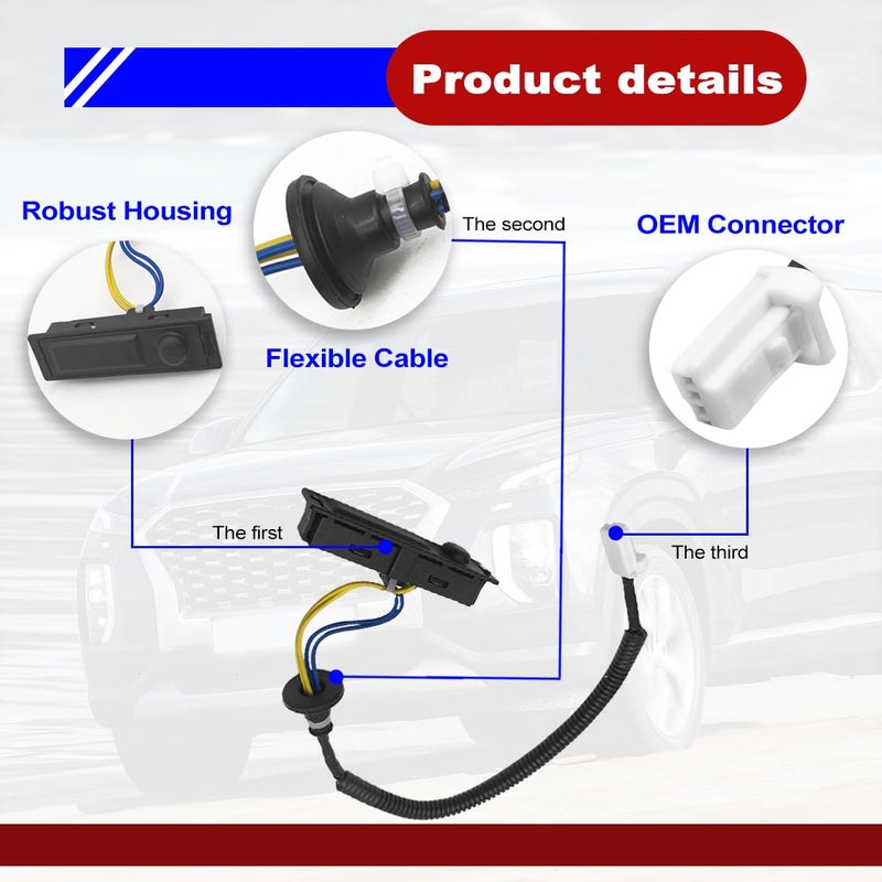 NOTISH Rear Liftgate Trunk Open Release Switch Compatible with Nissan Pathfinder S SL SV 2016-2020 Platinum Hybrid 2014-2015, Hatch Button Trunk Latch Tailgate Lid Switch 25380-3JA0A - Image 3