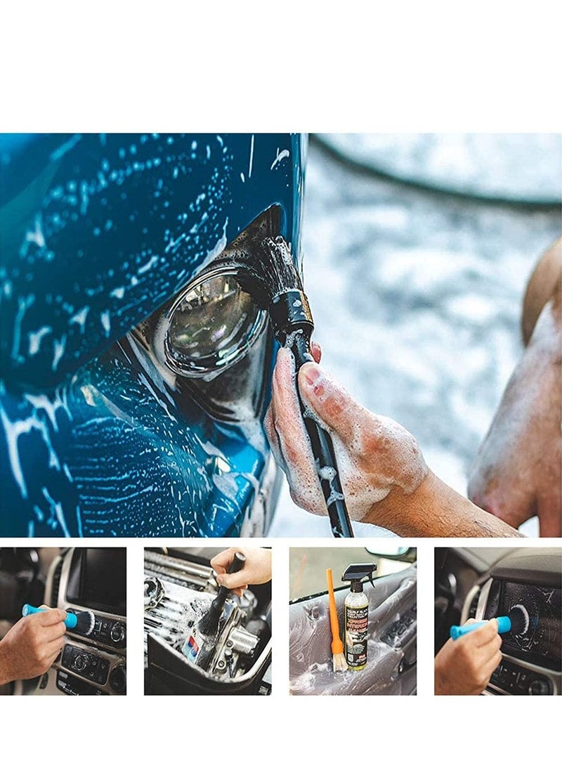 Premium Ultra Soft Detailing Brush Set for Car Interior Exterior Cleaning 2 Pack Long Handle Ideal for Engines Wheels Leather Trim and Vents - Image 5