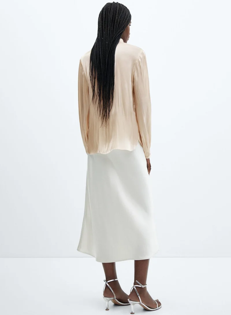 MANGO Puff Sleeve Knitted Top