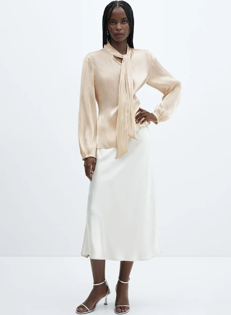 MANGO Puff Sleeve Knitted Top
