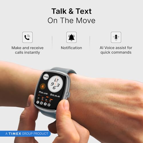 TIMEX iConnect Calling Ace+ 1.83"(4.6 cm) 3D UI Display with Functional Crown and BT Calling Smartwatch for Unisex - TWIXW1502T - Image 4