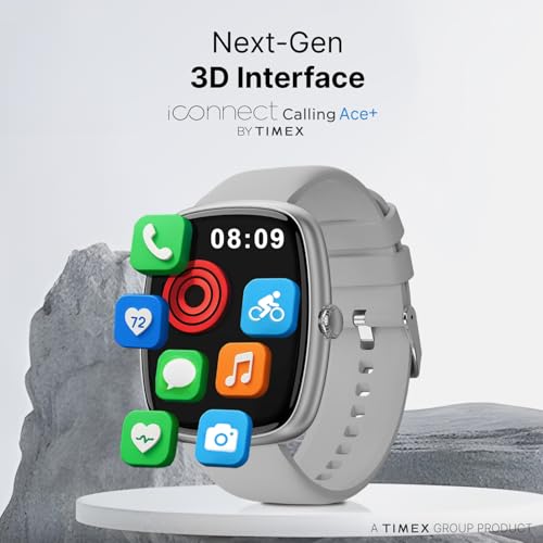 TIMEX iConnect Calling Ace+ 1.83"(4.6 cm) 3D UI Display with Functional Crown and BT Calling Smartwatch for Unisex - TWIXW1502T - Image 2