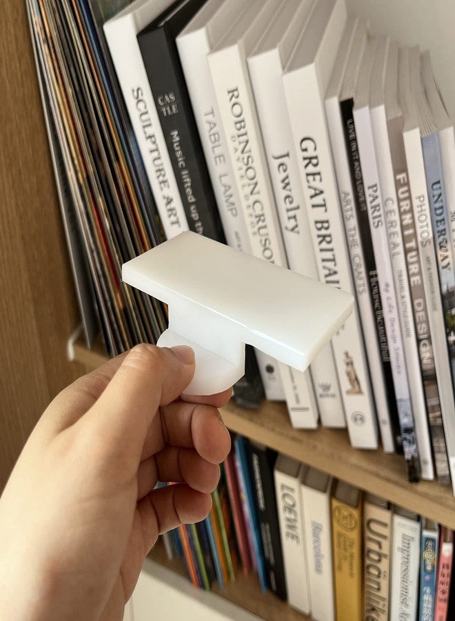GYOFFULL Bookshelf Organizer Tool Align Books A Spirit Level for Books Plastic Bookend Book Shelf Guide for Home Office Library, Book Stopper, Desktop Organizer (White) - Image 4