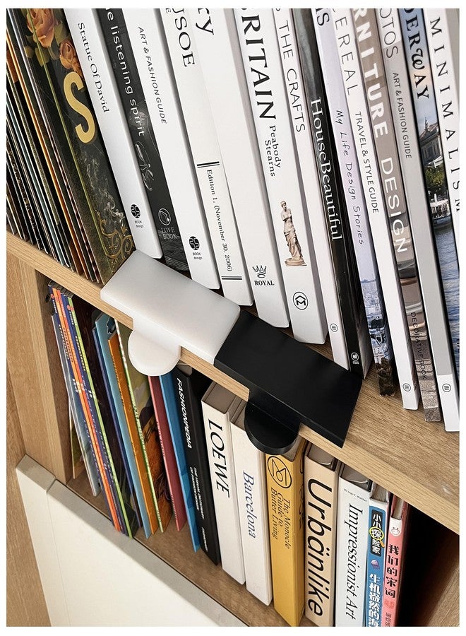 GYOFFULL Bookshelf Organizer Tool Align Books A Spirit Level for Books Plastic Bookend Book Shelf Guide for Home Office Library, Book Stopper, Desktop Organizer (White) - Image 1