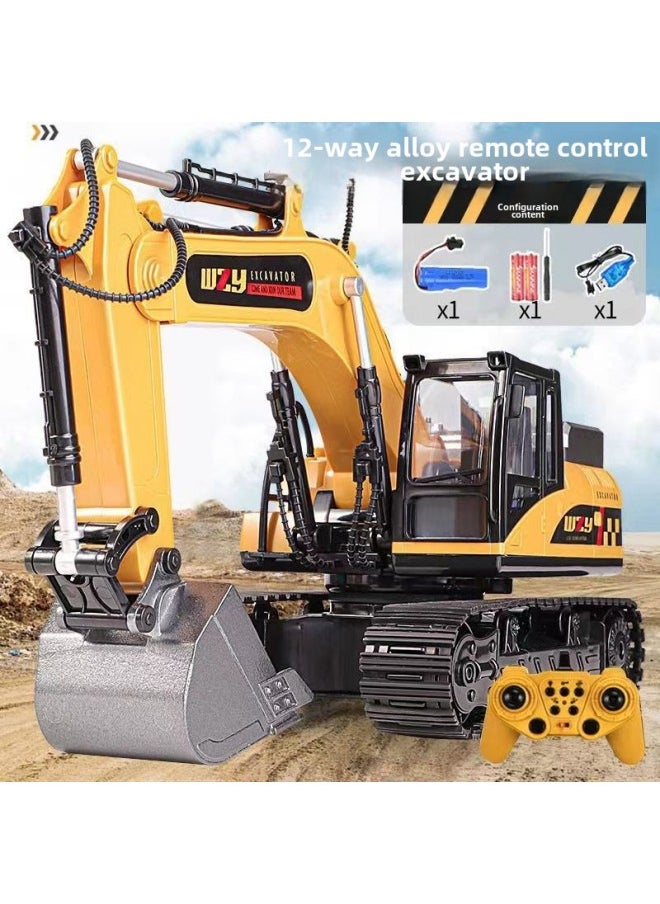 Remote Control Excavator Children's Alloy Digging Toy Wireless Electric Engineering Vehicle Large Boy Birthday Gift-Color:❉✲❀✿Alloy Remote Control Excavator ✿❀✲❉-Proportion:❉✲❀✿High Configuration  6 Cars✿❀✲❉  - Image 3