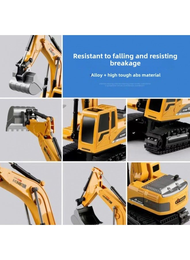 Remote Control Excavator Children's Alloy Digging Toy Wireless Electric Engineering Vehicle Large Boy Birthday Gift-Color:❉✲❀✿Alloy Remote Control Excavator ✿❀✲❉-Proportion:❉✲❀✿High Configuration  6 Cars✿❀✲❉  - Image 5