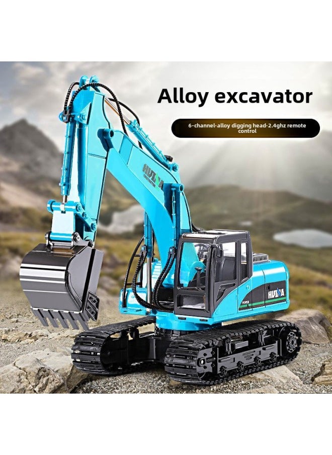 Remote Control Excavator Children's Alloy Digging Toy Wireless Electric Engineering Vehicle Large Boy Birthday Gift-Color:❉✲❀✿Alloy Remote Control Excavator ✿❀✲❉-Proportion:❉✲❀✿High Configuration  6 Cars✿❀✲❉  - Image 4