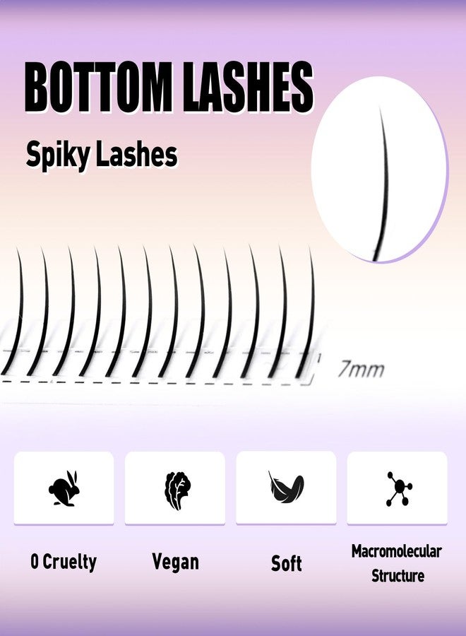 Arison Lashes Bottom Fairy Lash Extension 240 Pcs 0.07mm Thickness Lower D Curl 4-7mm Mixed Under Eyelashes (Fairy Bottom Lashes 0.07-D-4-7mm) - Image 3