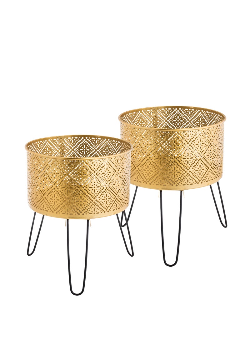 CASA ROSA 2-piece metal tree stand set with an elegant and modern design  - Image 1