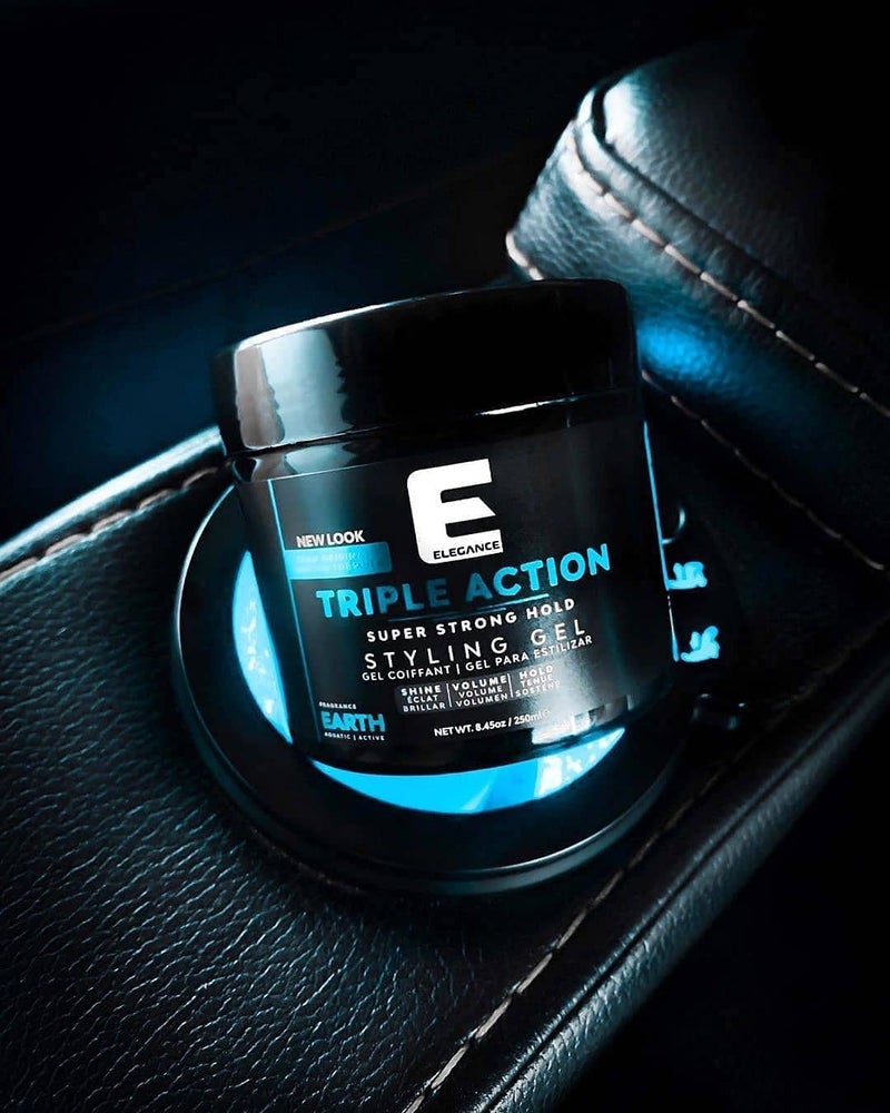 E Elegance Earth Fragrance Triple Action Hair Gel for Men And Women - Super Strong Hold, Extreme Volume, And Long Lasting Shine - Flake Free And Refreshing Fragrance - All Hair Types, 33.8 oz - Image 4