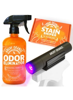 Pet Odor Eliminator For Strong  Citrus Deodorizer Dog Or Cat Pee Smells On Carpet, Furniture & Indoor Outdoor Floors Puppy Supplies (24 Fl Oz + Uv Flashlight)