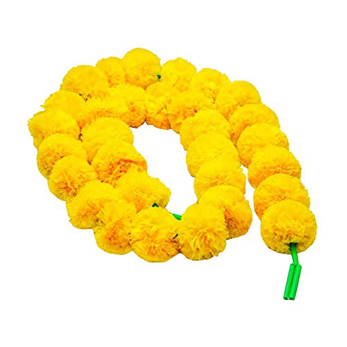 Klassic Artificial Marigold Flower for Decoration for Diwali Decoration Navratri, Pooja, Home Inauguration, Temple, Wedding (Yellow, Pack of 5) - Image 2