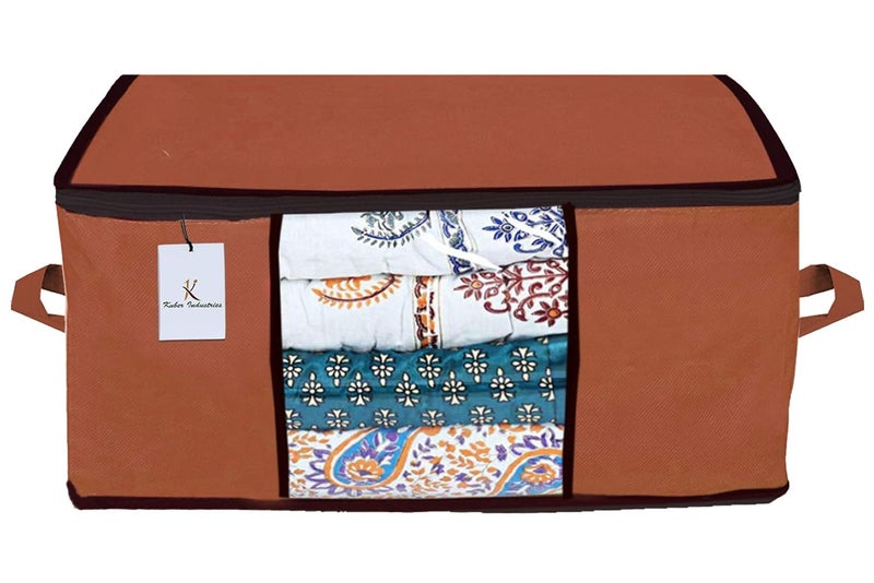 Kuber Industries Kuber Industries Underbed Storage Bag Storage Organiser Blanket Cover Set of 6 Extra Large Size IvoryRoyal BlueDark BrownCTKTC23845  - Image 5
