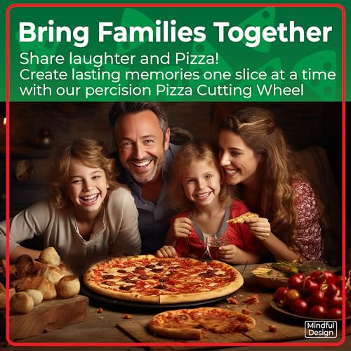 Mindful Design Pizza Cutter Wheel with Protective Blade Cover, Easy to Clean and Dishwasher Safe Ergonomic Pizza Slicer (Blue) - Image 2