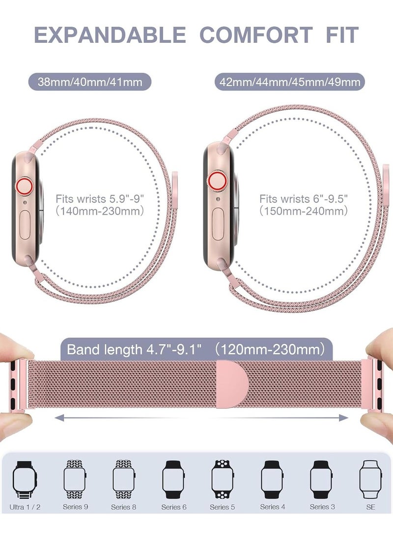 keloray - Stainless Steel Milanese Loop Compatible with Apple Watch Band 38mm 40mm 41mm , Replacement Band for iwatch Series 9, Ultra 2, SE, Ultra, 8 7 6 5 4 3 2 1 - Image 1