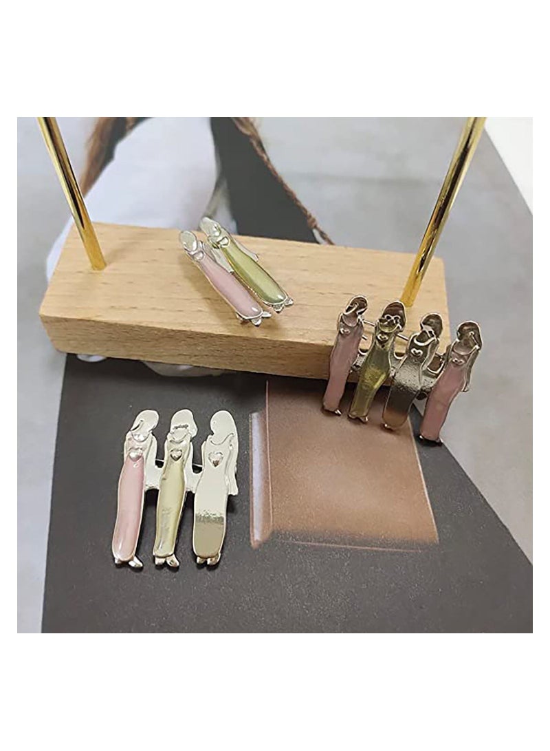 SYOSI دبوس الأخوات دبوس الأخوات اللطيف دبوس الصدر لأفضل الأصدقاء دبوس الصدر لحقيبة اليد والكنزة ثلاث أخوات - Image 5