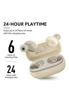 TOZO TOZO A1 Mini Wireless Earbuds Bluetooth 5.3 in Ear Light-Weight Headphones Built-in Microphone, IPX5 Waterproof, Immersive Premium Sound Long Distance Connection Headset with Charging Case, Khaki  - Image 4