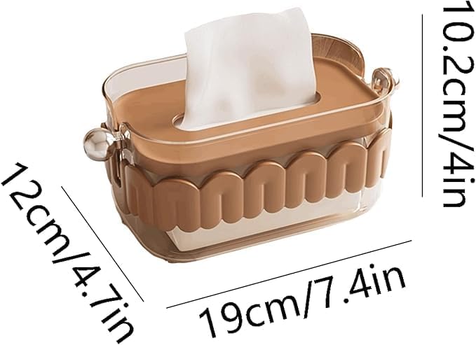 Jukkre Jukkre Paper Towel Box Home Living Room Coffee Table Restaurant Creative Light Luxury Kitchen Bedroom Desktop Style Paper Box for Office Reusable Clear Facial Tissue Box Holder (Brown)  - Image 4