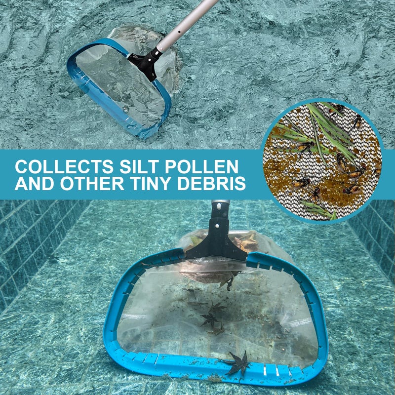 POOLWHALE 17.5" Heavy Duty Ultra Fine Mesh Pool Pollen & Sand Skimmer Rake, Aluminum Frame Deep Nylon Net, Pool Net for Above Ground & In-ground Swimming Pools (No Pole) - Image 4