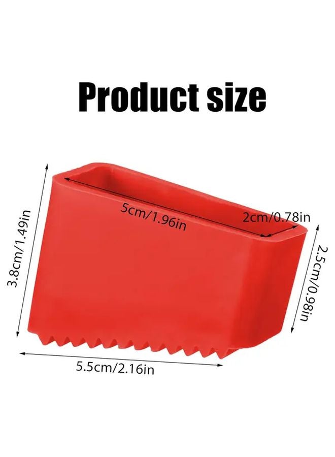 4pcs Heavy Duty Red Rubber Ladder Feet Protectors Non Slip Serrated Grip for Stability - Image 4
