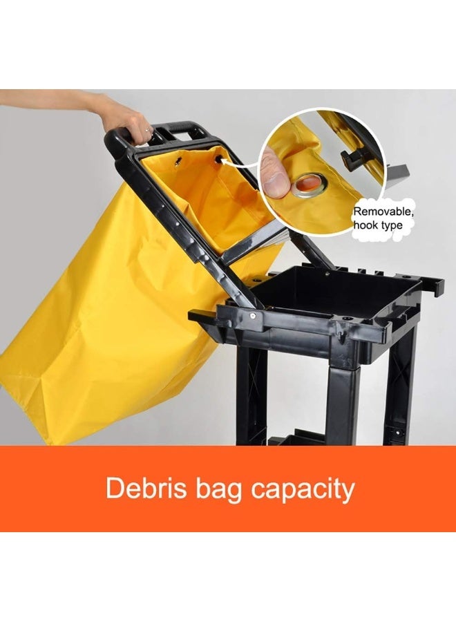 AKC عربات الخدمة التجارية لعربات التنظيف مع غطاء وعجلات - Image 4