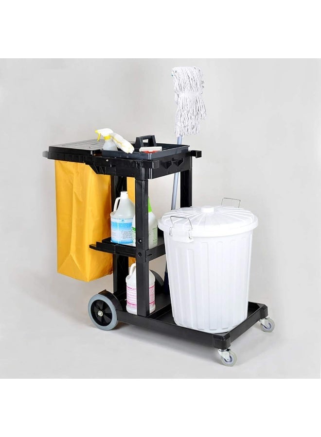 AKC عربات الخدمة التجارية لعربات التنظيف مع غطاء وعجلات - Image 3